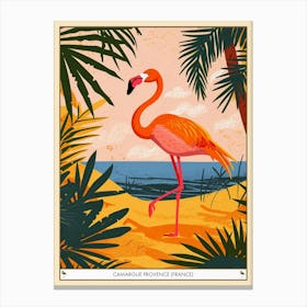 Greater Flamingo Camargue Provence France Tropical Illustration 3 Poster Canvas Print