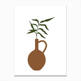 Vase With A Plant Canvas Print
