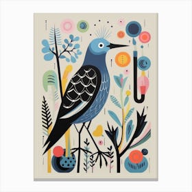 Colourful Scandi Bird Grey Plover 2 Canvas Print