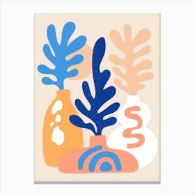 Vases With Plants Matisse Style Boho Canvas Print