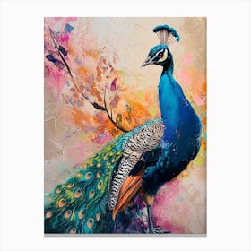 Peacock Brushstrokes 2 Canvas Print