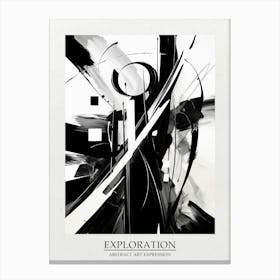 Exploration Abstract Black And White 4 Poster Canvas Print