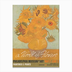 A World Of Flowers Van Gogh Vintage Exhibition Poster Canvas Print