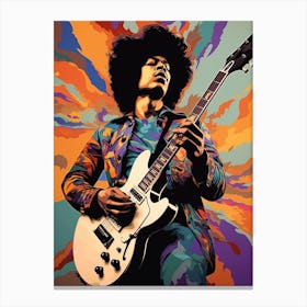 Jimi Hendrix Retro Portrait 2 Canvas Print