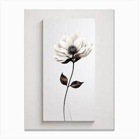 Black And White Flower Canvas Print