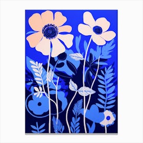 Blue Flower Illustration Daisy 3 Canvas Print