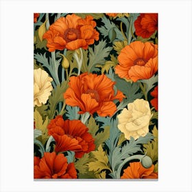 Poppies Seamless Pattern Canvas Print