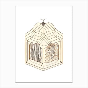 Apiary Beehive William Morris Style Canvas Print