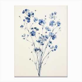 Blue Botanical Gypsophila Babys Breath 2 Canvas Print
