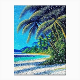 Rarotonga Cook Islands Pointillism Style Tropical Destination Canvas Print