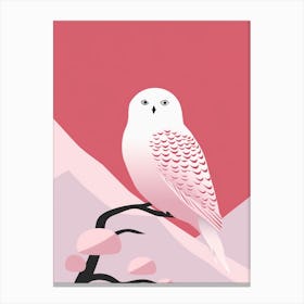 Minimalist Snowy Owl 1 Illustration Canvas Print