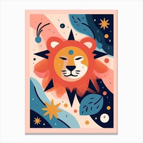 Leo Illustration Zodiac Star Sign 3 Canvas Print