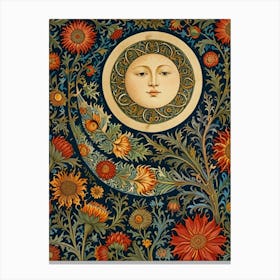 William Morris Moon And Flowers 12 Canvas Print