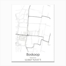 Boskoop,Netherlands Minimalist Map Canvas Print