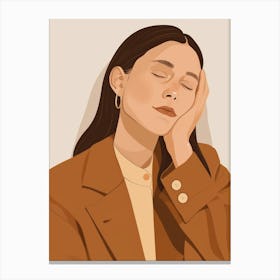 Sleepy Woman Canvas Print