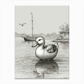 Duck In The Water 2 Canvas Print