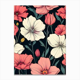 Seamless Floral Pattern 15 Canvas Print