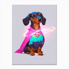 Dachshund Superman Canvas Print