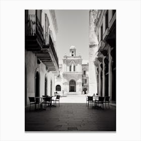 Lecce, Italy,  Black And White Analogue Photography  2 Canvas Print
