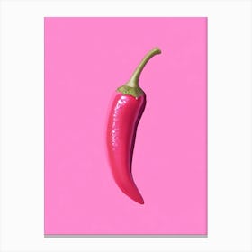 Hot Pepper On Pink Background Canvas Print