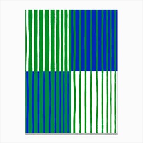 Blue And Green Stripes Canvas Print