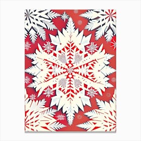 Winter Snowflake Pattern, Snowflakes, Vintage Sketch 1 Canvas Print