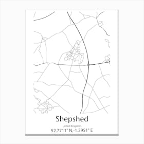 Shepshed,United Kingdom Minimalist Map Canvas Print