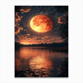 Full Moon Over Water 29 Canvas Print