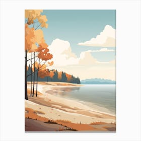 Autumn , Fall, Landscape, Inspired By National Park in the USA, Lake, Great Lakes, Boho, Beach, Minimalist Canvas Print, Travel Poster, Autumn Decor, Fall Decor 11 Canvas Print