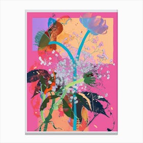Baby S Breath 3 Neon Flower Collage Canvas Print