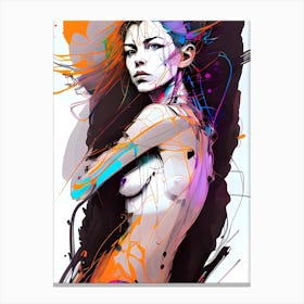 Abstract Topless Beauty Painting Canvas Print