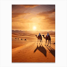 Camels In The Desert 2 Canvas Print