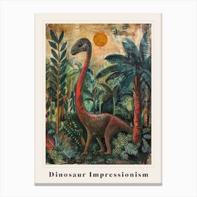 Dinosaur Impressionist Inspired Painting 4 Poster Canvas Print