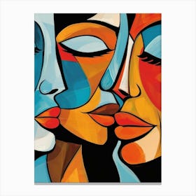 Three Women Kissing 1 Canvas Print