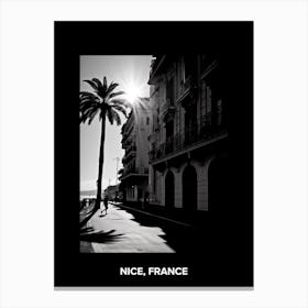 Poster Of Nice, France, Mediterranean Black And White Photography Analogue 2 Canvas Print