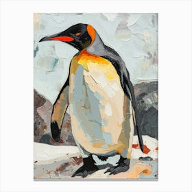 King Penguin Carcass Island Colour Block Painting 2 Canvas Print