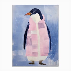 Playful Illustration Of Penguin For Kids Room 5 Canvas Print