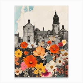 Ireland   Floral Retro Collage Style 1 Canvas Print