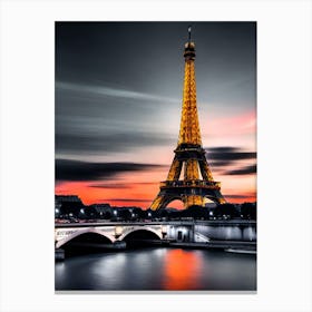 Eiffel Tower At Sunset 2 Canvas Print
