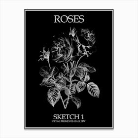 Roses Sketch 1 Poster Inverted Canvas Print