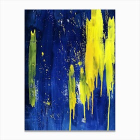 Blue And Yellow Abstract Painting 5 Canvas Print