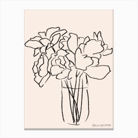 Line work Tulips cozy Canvas Print