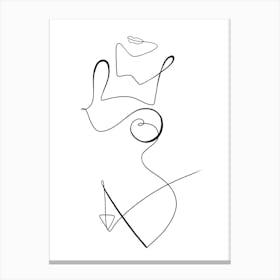 One Line Nude Canvas Print