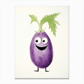 Friendly Kids Eggplant Canvas Print