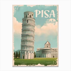 Pisa Italy - Leaning Tower, Piazza dei Miracoli Poster Canvas Print