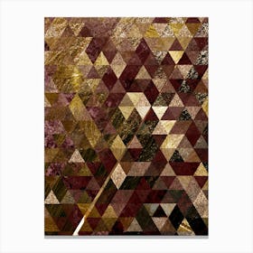 Abstract Geometric Triangle Pattern with Gold Foil n.0003 Canvas Print