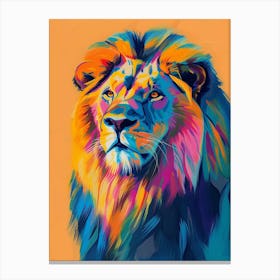 Southwest African Lion Lion In Different Seasons Fauvist Painting 1 Canvas Print