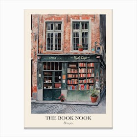 Bruges Book Nook Bookshop 3 Poster Canvas Print