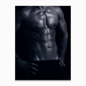 Muscular Man Posing 3 Canvas Print