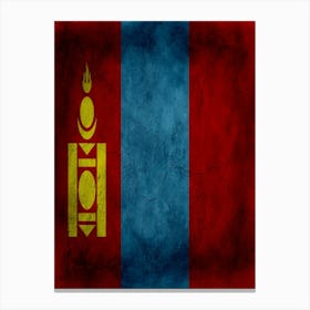 Mongolia Flag Texture Canvas Print